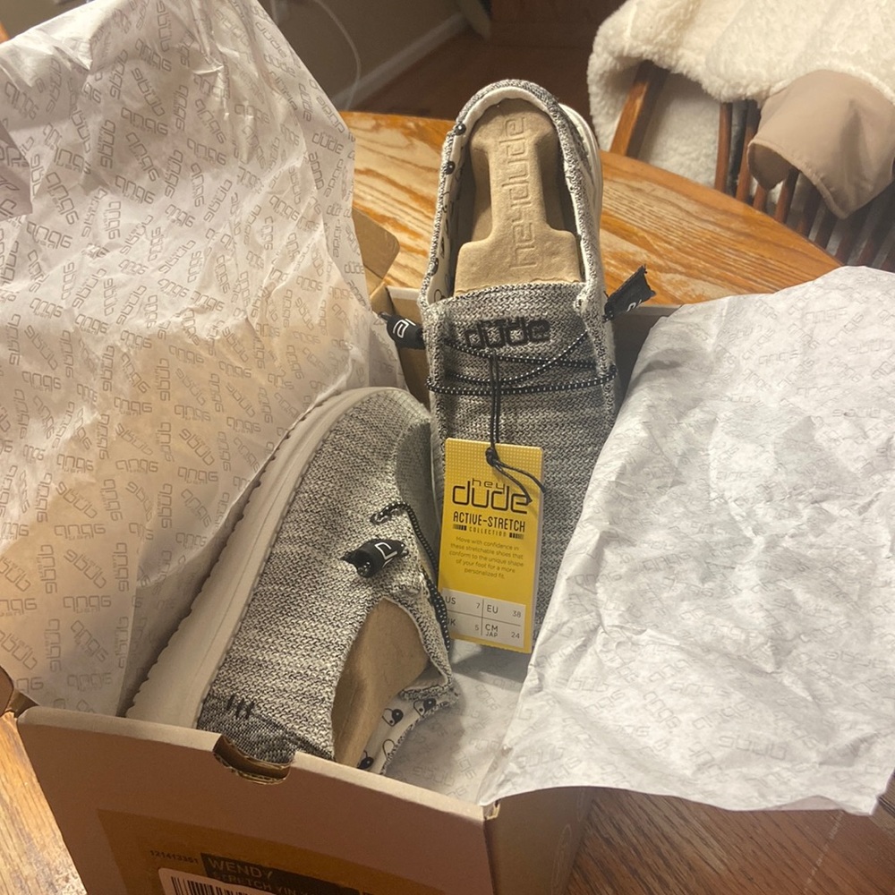 Hey dude grey shoes US size 7